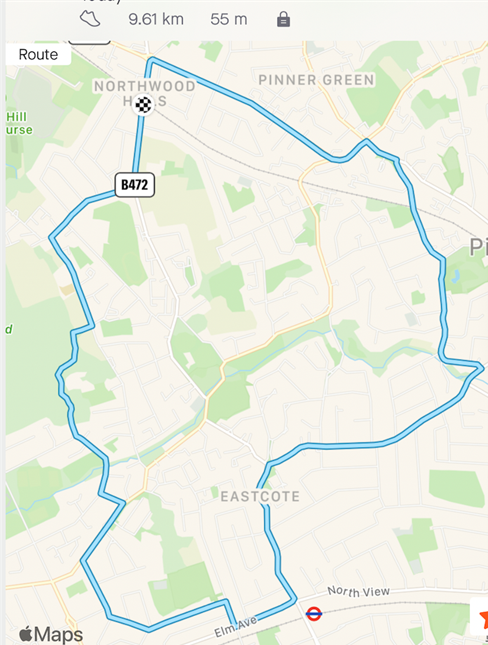 road Eastcote running loop