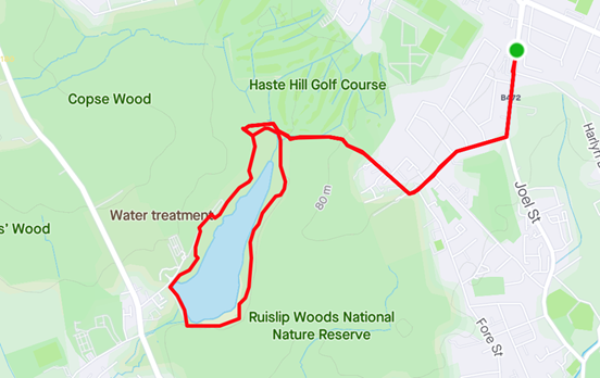 ruislip lido running route