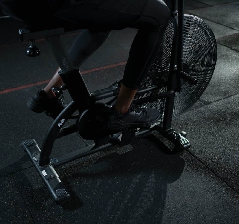 exercise bike at spinning class