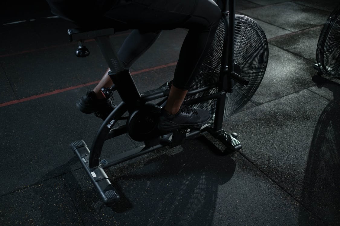 exercise bike at spinning class
