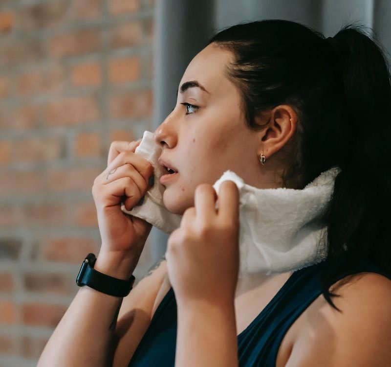 sweating lady