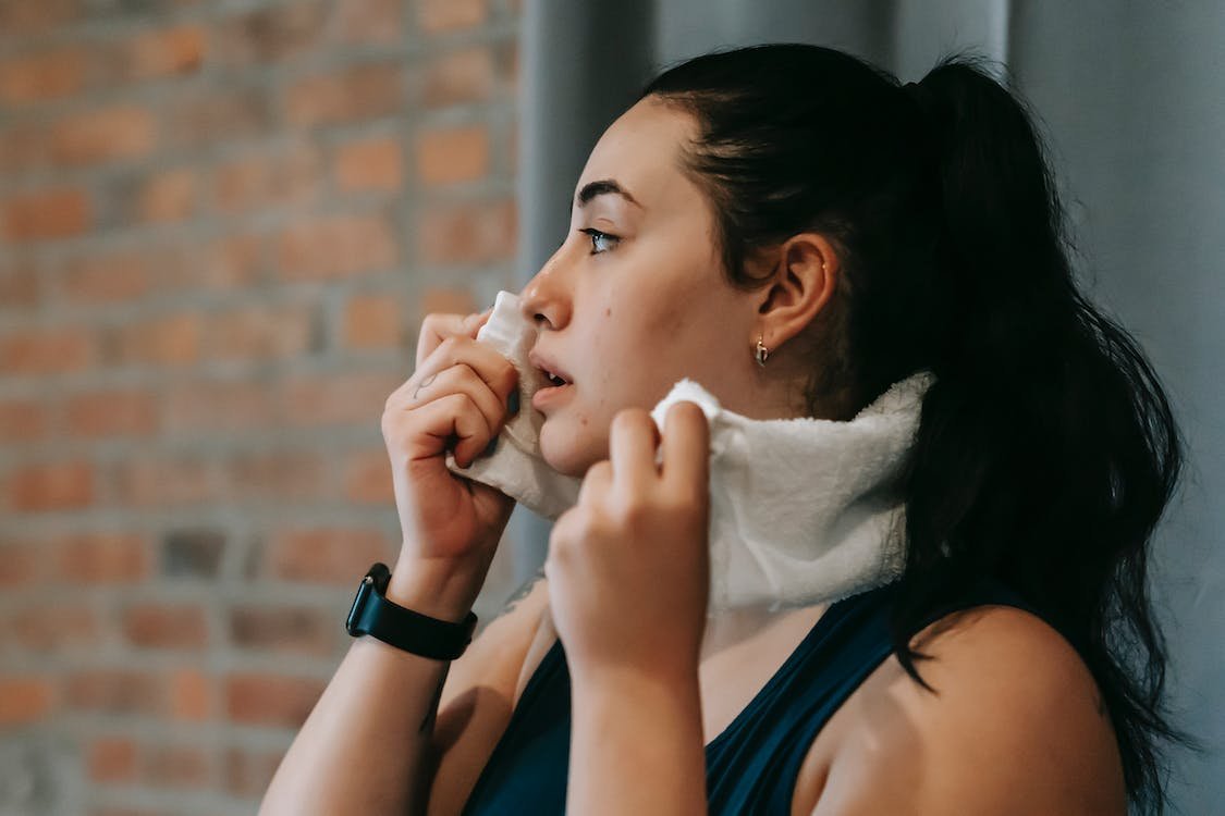 sweating lady