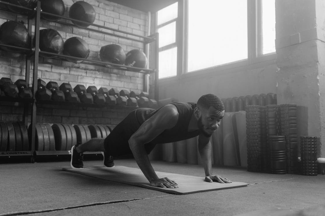 man doing press ups